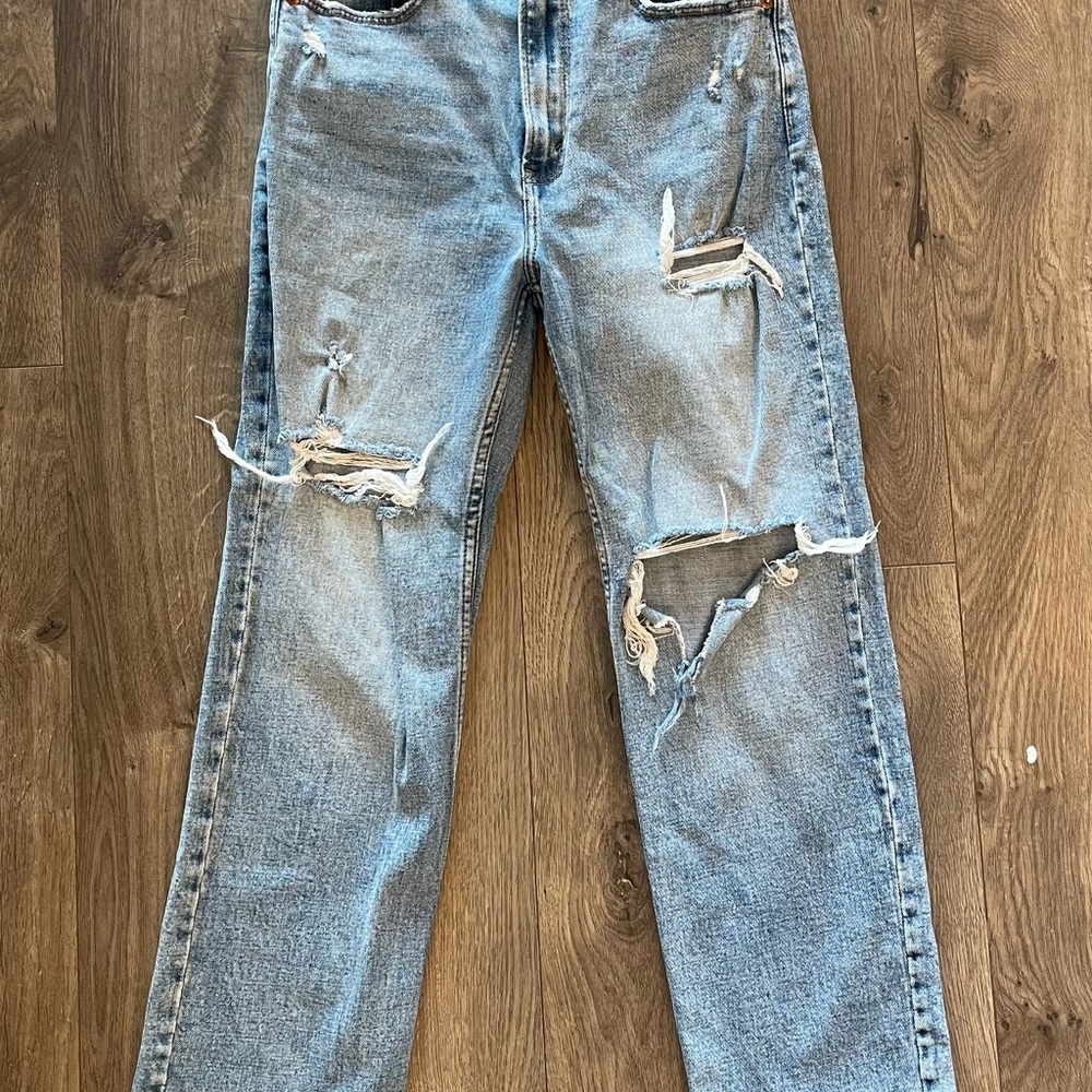 Abercrombie & Fitch Light Blue Distressed Jeans